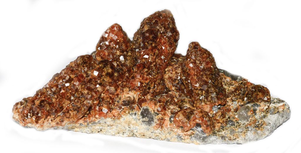 Spessartine.smoky quartz cluster crystal